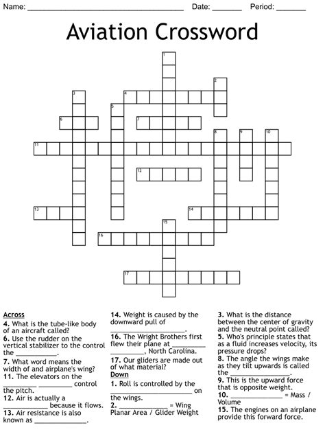 Plane vertical stabilizer crossword clue - The Crossword Solver found 30 answers to "aircraft stabilizer", 3 letters crossword clue. The Crossword Solver finds answers to classic crosswords and cryptic crossword puzzles. Enter the length or pattern for better results. Click the answer to find similar crossword clues . Enter a Crossword Clue. 